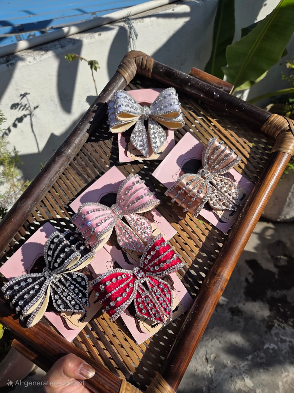 Bejeweled hair bows