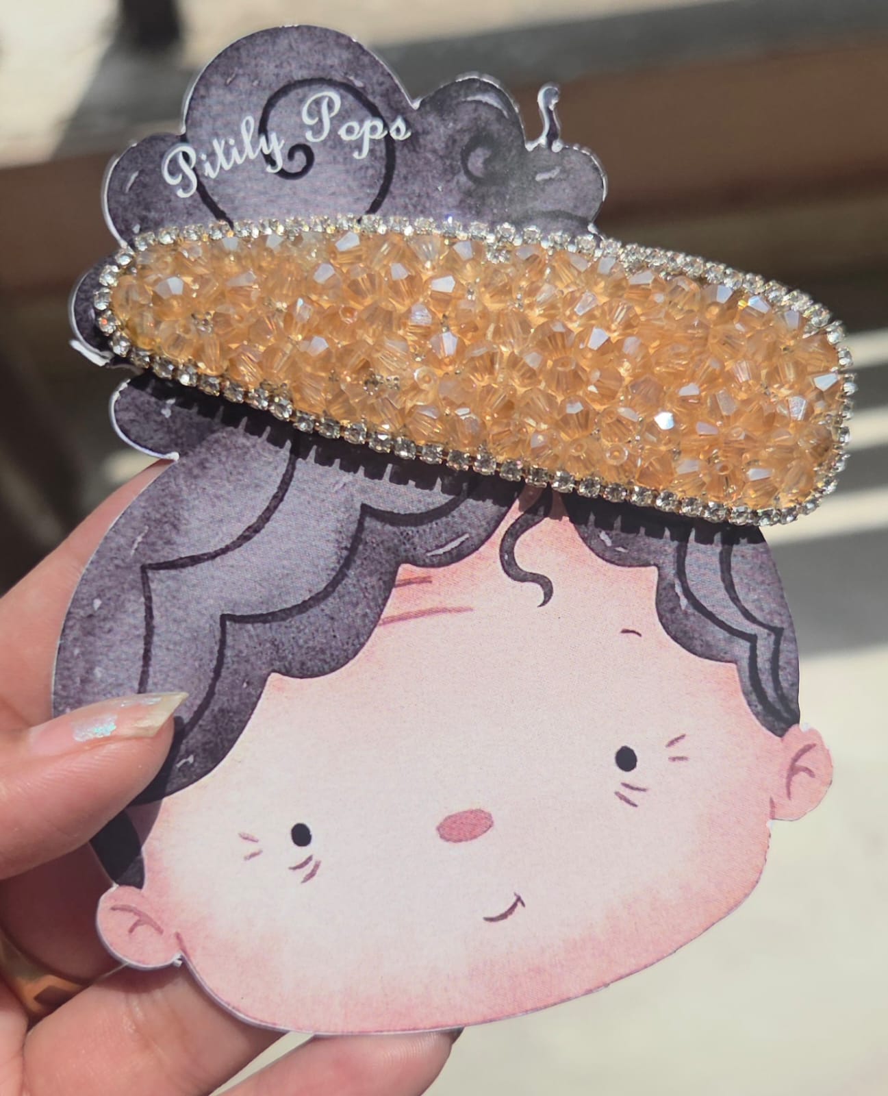 Luxury amber Bronze gold sparkling rhinestone barrette clip for elegant hairstyles.
