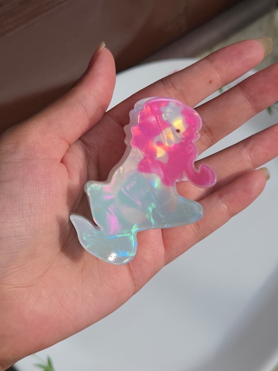    Mermaid pastel pink sea animal hair claw clip