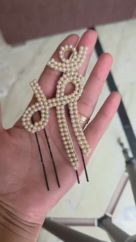 Elegant "Maa" Baby Shower Hair Pins | Godh Bharai Hair Accessories