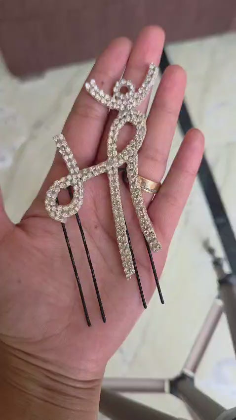Elegant "Maa" Baby Shower Hair Pins | Godh Bharai Hair Accessories