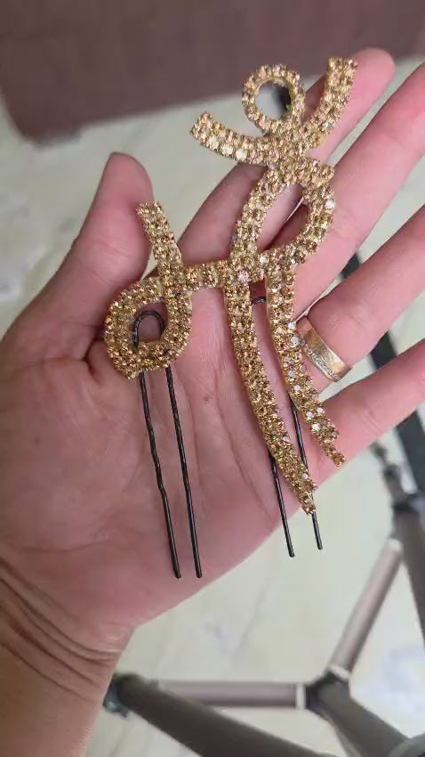 Elegant "Maa" Baby Shower Hair Pins | Godh Bharai Hair Accessories